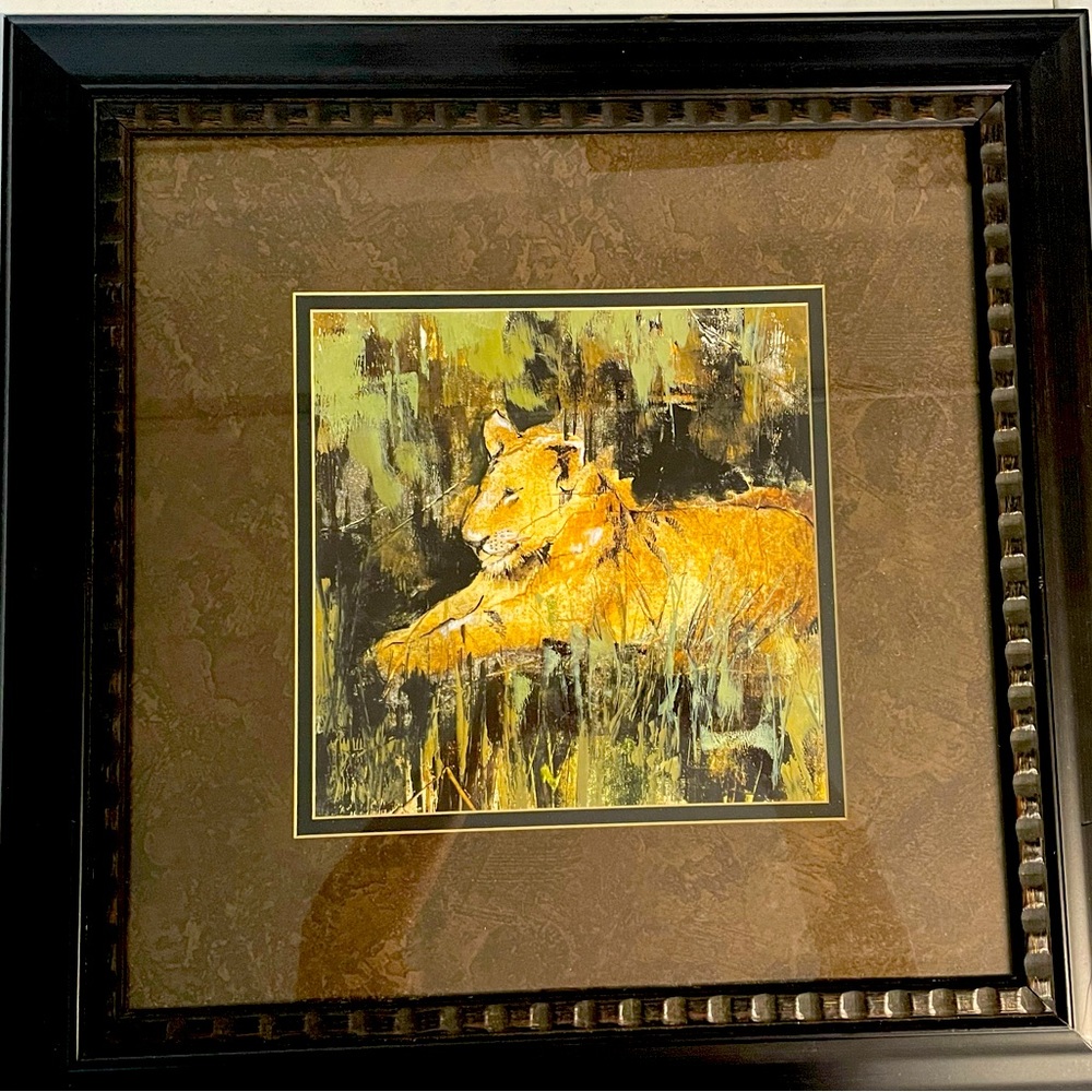 Kirklands Lion Wall Art Framed 25x26